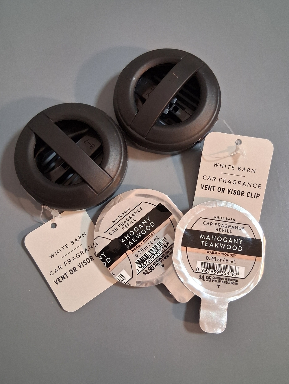 Bath And Body Works Mahogany Teakwood Car Fragrance Refills & Vent Clips